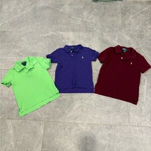 Ralph Lauren Kids Polo Shirts in Lime Green, Purple & Maroon
